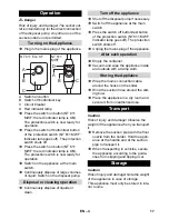 Предварительный просмотр 17 страницы Kärcher NT 611 Eco KF Operator'S Manual