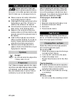 Preview for 4 page of Kärcher T 250 T-Racer Operating Instructions Manual
