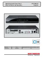 Kathrein UFS 946/CI+ Operating Instructions Manual предпросмотр