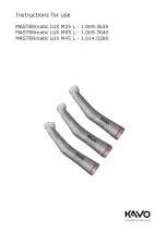 KaVo Dental MASTERmatic LUX M25 L Instructions For Use Manual preview