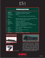 Preview for 1 page of Kawai ES1 Specifications