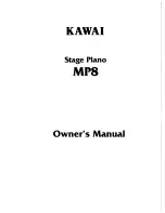 Kawai Stage Piano MP8 Owner'S Manual preview