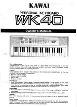 Kawai WK40 Owner'S Manual preview
