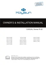 Предварительный просмотр 1 страницы Kaysun KAY-CF 26 DR9 Owners & Installation Manual