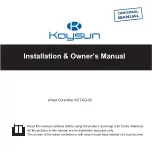 Preview for 1 page of Kaysun KCTAQ-03 Installation & Owner'S Manual