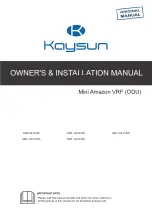 Kaysun KMF-80 DVR5 Owners & Installation Manual предпросмотр