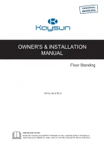 Kaysun KPVA-160 DTR14 Owners & Installation Manual preview