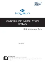 Kaysun Mini Amazon KMF-180 DTR6 Owners And Installation Manual preview