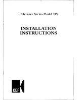 KEF 70S Installation Instructions Manual preview