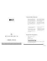 KEF REFERENCE 201/2 Owner'S Manual preview
