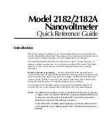 Предварительный просмотр 7 страницы Keithley 2182 Quick Reference Manual