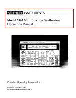 Preview for 1 page of Keithley 3940 Operator'S Manual