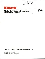 Предварительный просмотр 1 страницы Keithley 4853 Instruction Manual