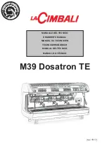 La Cimbali M39 Dosatron TE Engineer'S Manual preview