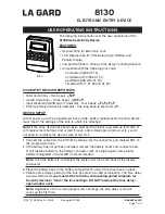 Предварительный просмотр 1 страницы La Gard 8130 User Operating Instructions