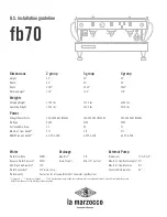 La Marzocco FB 70 Installation Manual preview