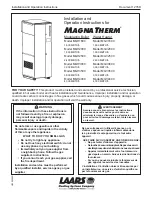 Laars MagnaTherm MGH1600 Installation And Operation Instructions Manual preview