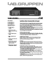 Lab.gruppen iP Series IP 900 Specifications preview