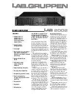 Lab.gruppen LAB 2002 Specifications preview