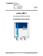 Предварительный просмотр 1 страницы Labkotec MD-1 Installation Instructions Manual