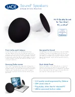 Preview for 1 page of LaCie 130906 - Sound2 Speakers PC Multimedia Specifications