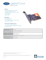 Предварительный просмотр 2 страницы LaCie eSATA PCI Card Datasheet