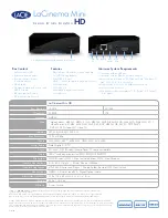 Предварительный просмотр 4 страницы LaCie LaCinema Mini HD Connect Datasheet