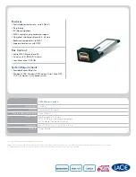 Preview for 2 page of LaCie SATA II ExpressCard 34 Features & Specifications