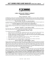 Preview for 29 page of Landa HOT 2-1100 Operator'S Manual