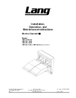 Lang Electric Clamshell CSE12-208VCD Installation, Operation And Maintenance Instructions preview