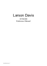 Предварительный просмотр 2 страницы Larson Davis HVM200 Manual