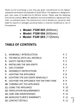 Preview for 2 page of Lava FGW 003 Installation & Operating Manual