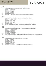 Preview for 4 page of LAVABO Glomp BTW 321109 Installation Instructions Manual