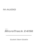 M-Audio MicroTrack 24/96 Quick Start Manual preview
