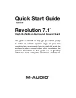 M-Audio Revolution 7.1 Quick Start Manual preview