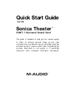 M-Audio Sonica Theater Quick Start Manual preview