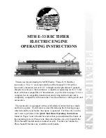 M.T.H. Premier E33 Electric Engine Operating Instructions Manual preview