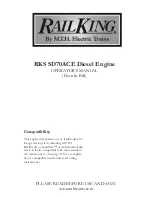 M.T.H. RailKing RKS SD70ACE Operator'S Manual preview