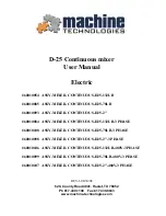 machine technologies D-25 User Manual preview