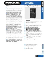 Preview for 1 page of Mackie Art Series ART500A Specifications