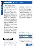 Preview for 6 page of Mackie Art Series ART500A Specifications