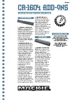 Preview for 1 page of Mackie CR-1604 Datasheet