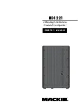 Preview for 1 page of Mackie HD1221 Owner'S Manual