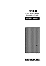 Preview for 1 page of Mackie HD1521 Owner'S Manual