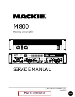 Mackie M-800 Service Manual preview