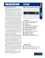 Mackie Sound Palette SP1200 Brochure preview
