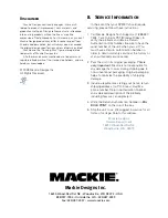 Preview for 8 page of Mackie SP400C Instruction Manual