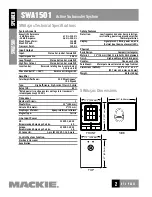 Preview for 2 page of Mackie SWA1501 Specifications