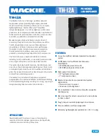 Preview for 1 page of Mackie TH-12A Specifications