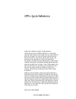 Preview for 1 page of MACROMEDIA COLDFUSION 5-CFML Quick Reference